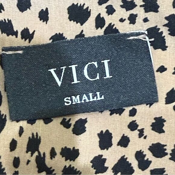 VICI Razorback Camisole Blouse Leopard Print Brown Black Size Small - Picture 7 of 7